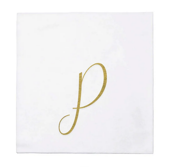Vietri Papersoft Gold Monogram Napkins