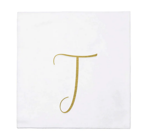 Vietri Papersoft Gold Monogram Napkins