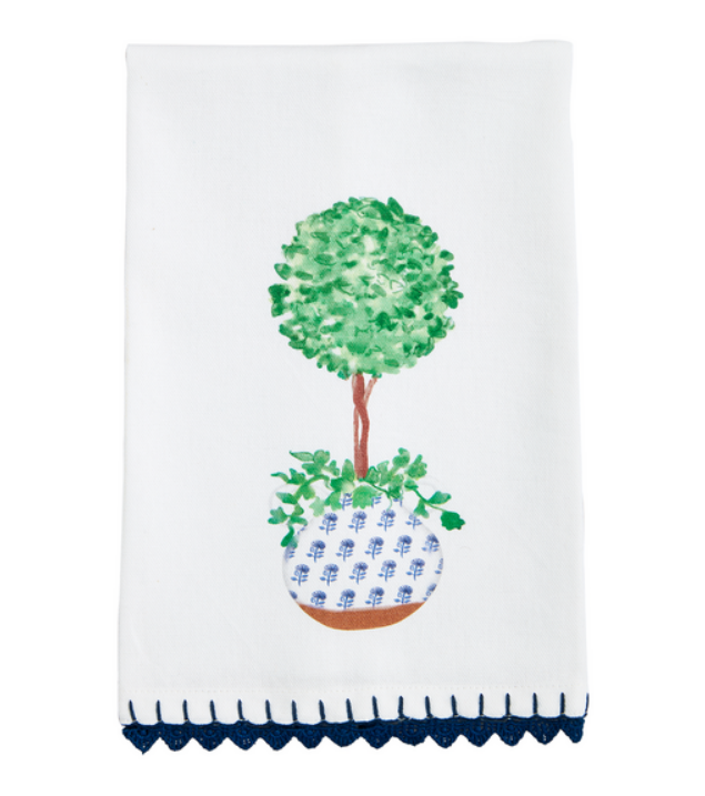Houseplant Crochet Trim Towel