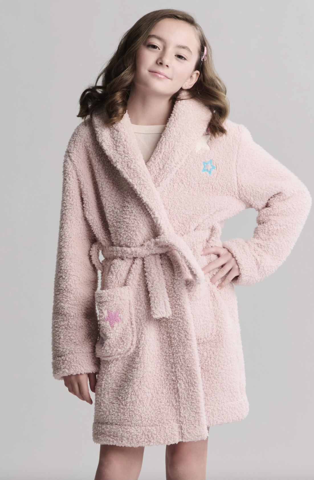 Barefoot Dreams Brushed CozyChic Toddler/Youth Embroidered Robe