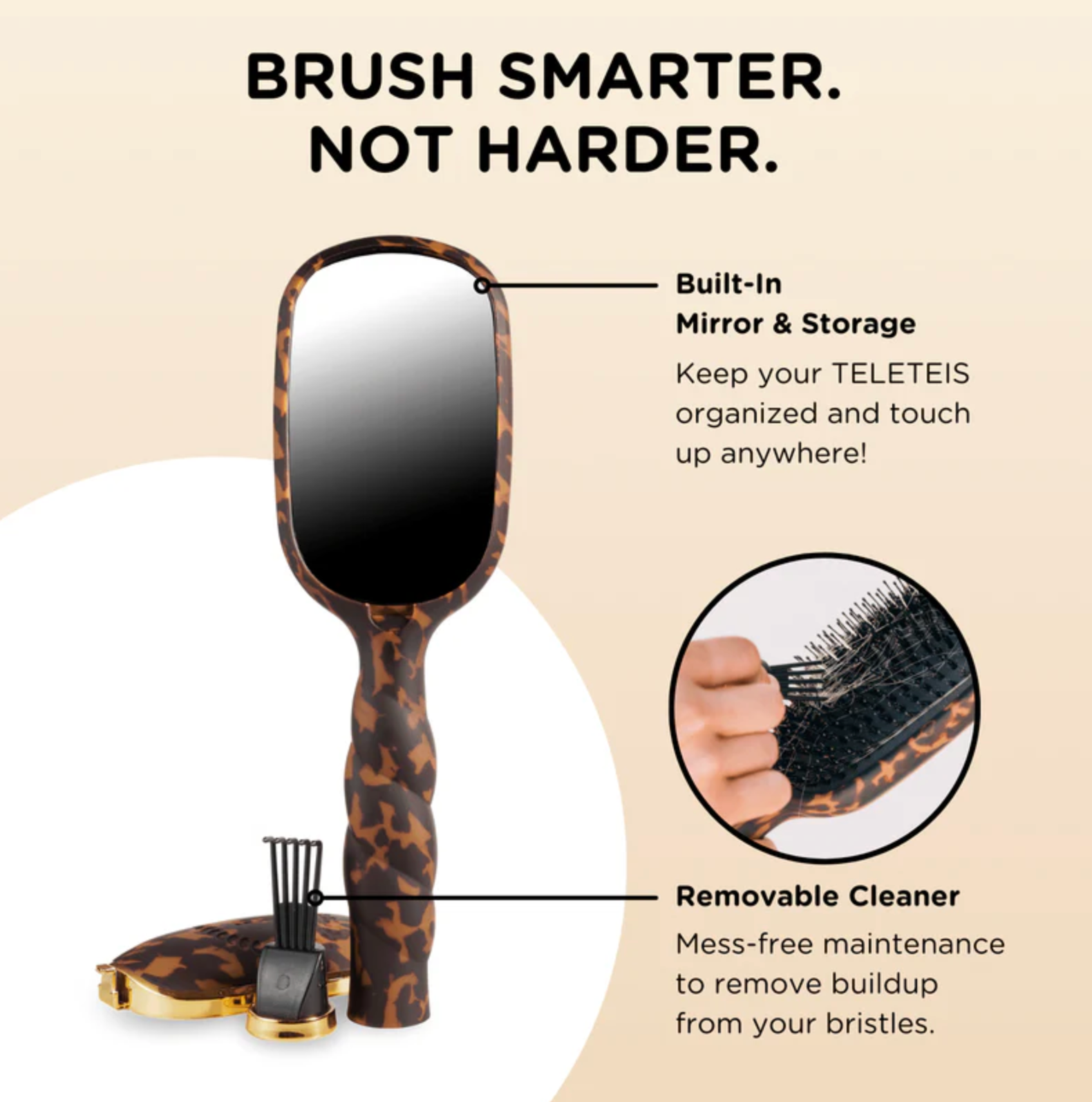 Teleties Boar Bristle Hair Brush