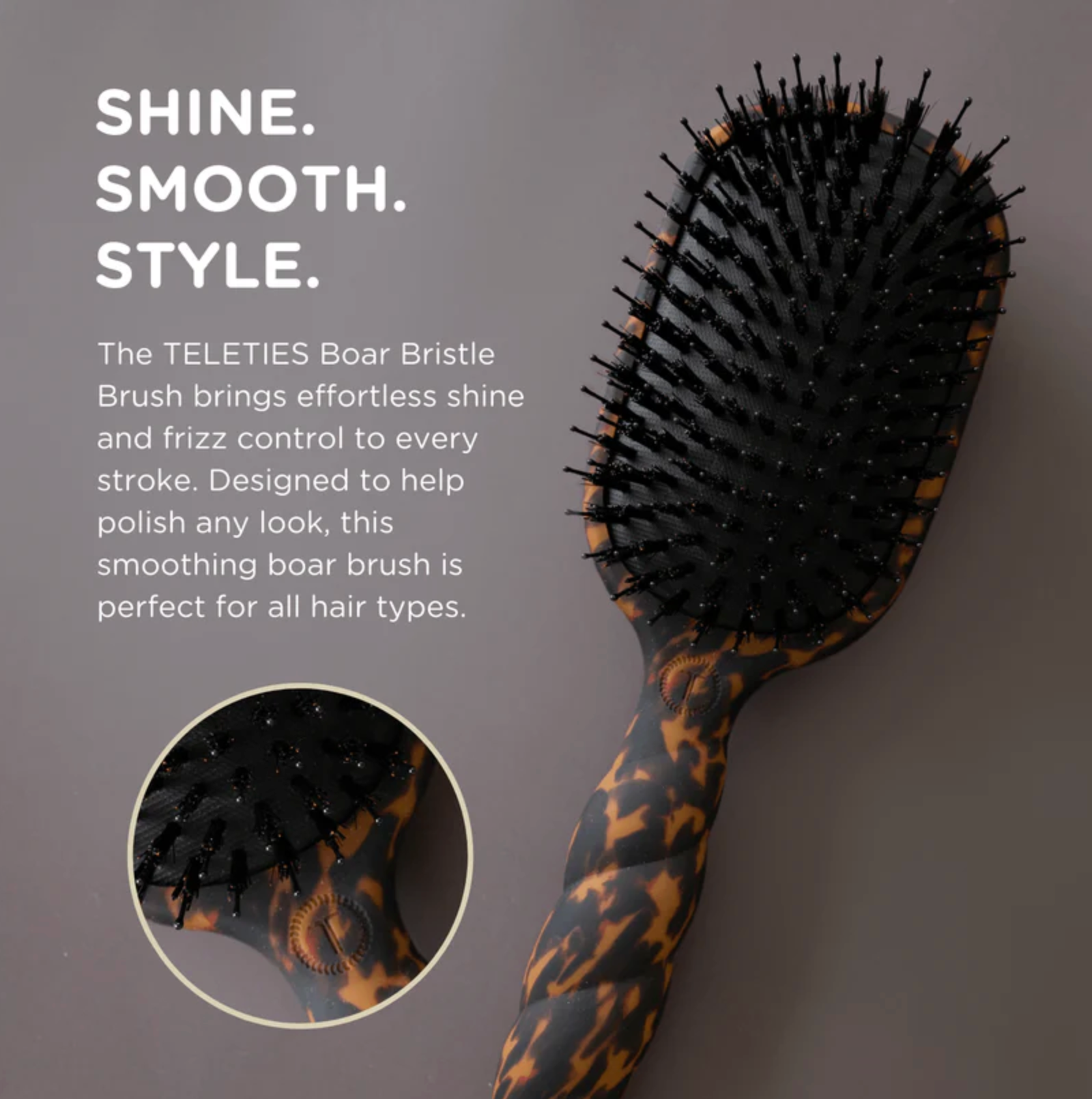 Teleties Boar Bristle Hair Brush