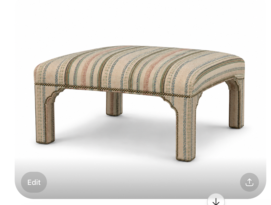 Pavan Ottoman in Stripe