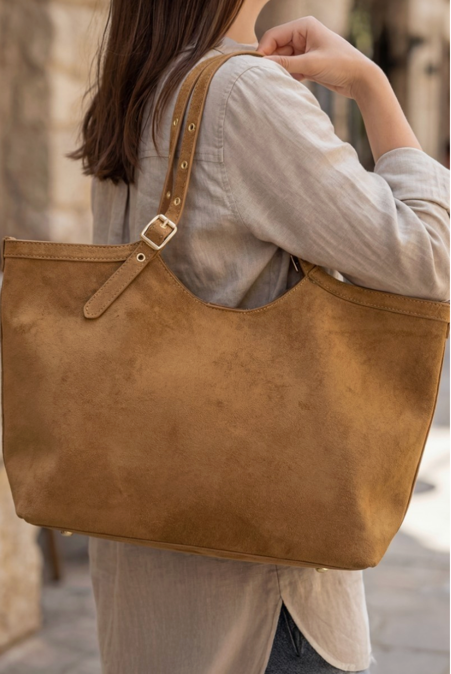 Laurel Adjustable Belt Strap Leather Tote
