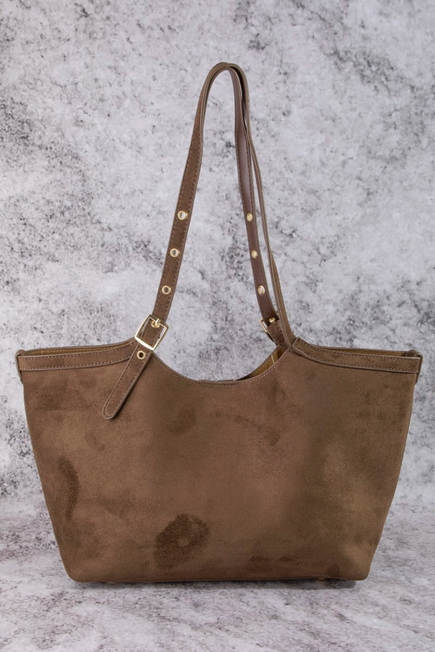 Laurel Adjustable Belt Strap Leather Tote