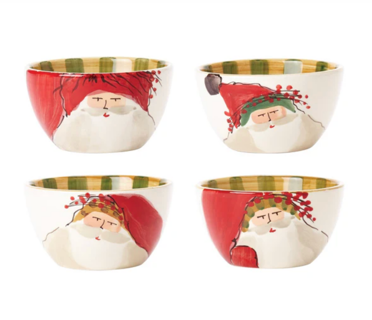 Vietri Old St. Nick Assorted Cereal Bowls - Set of 4