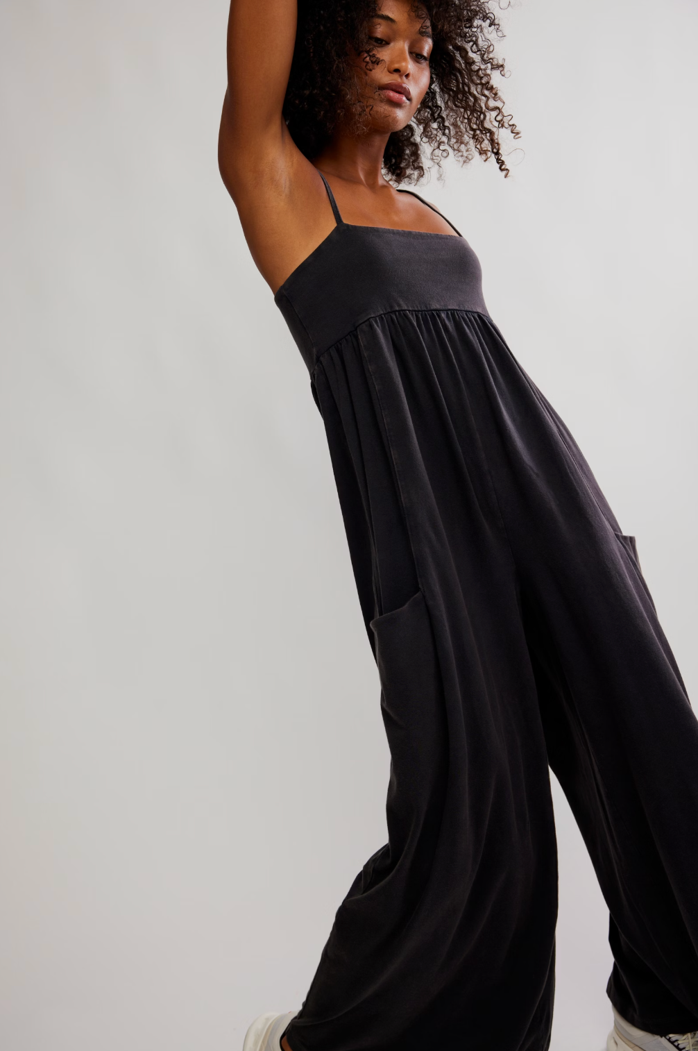Free People Hot Shot Strappy Onesie 2 - Black