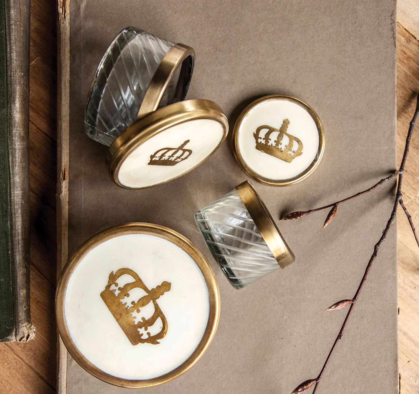 Round Crown Boxes - Set of 3