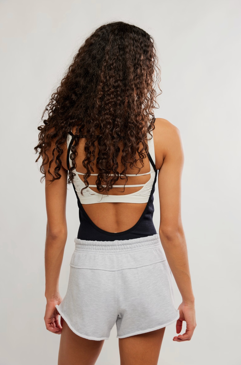 Free People Knockout Shorts - White Heather Gray