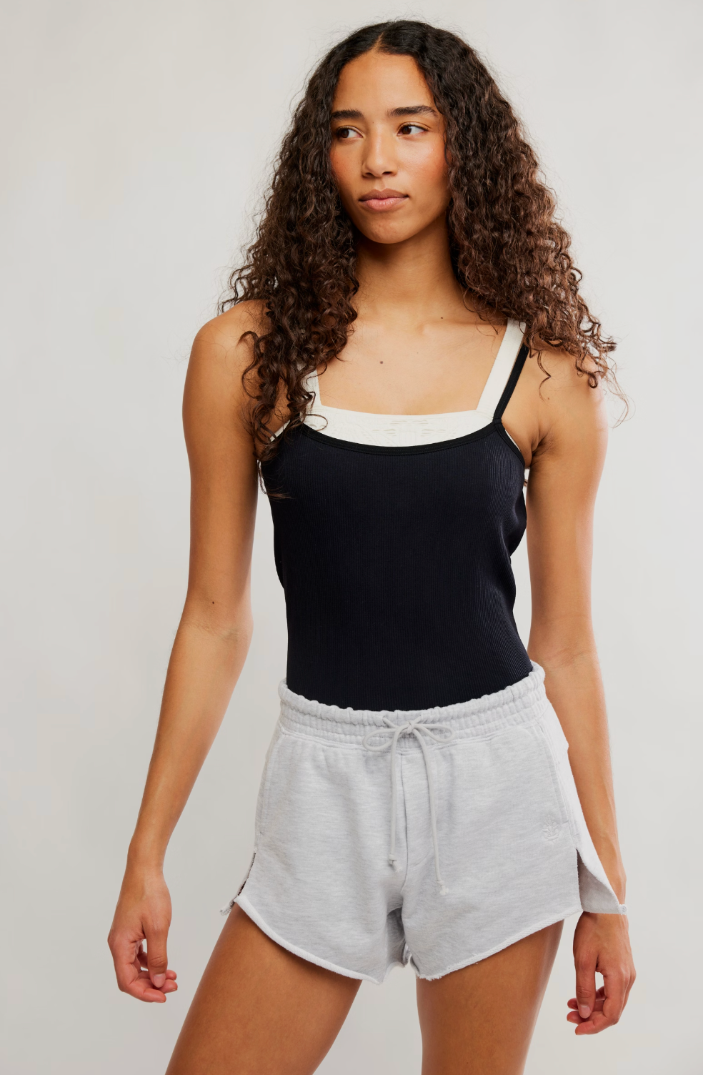 Free People Knockout Shorts - White Heather Gray