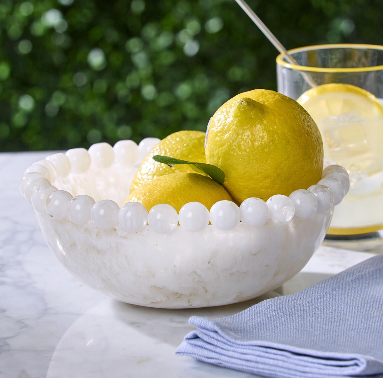 Modern Pop White Beaded Rim Bowl