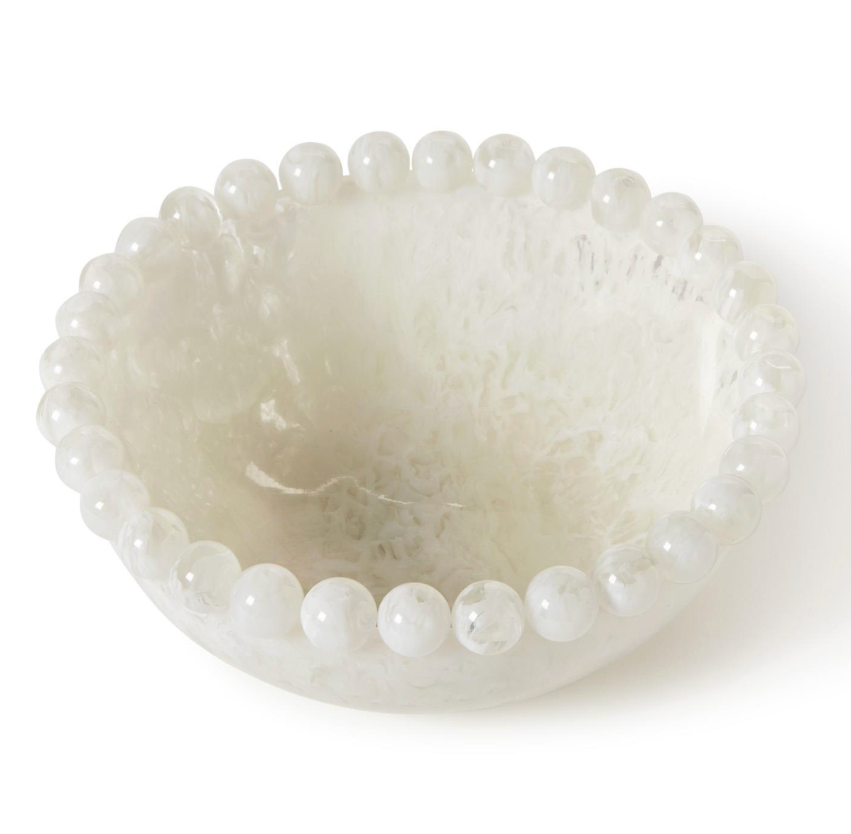 Modern Pop White Beaded Rim Bowl