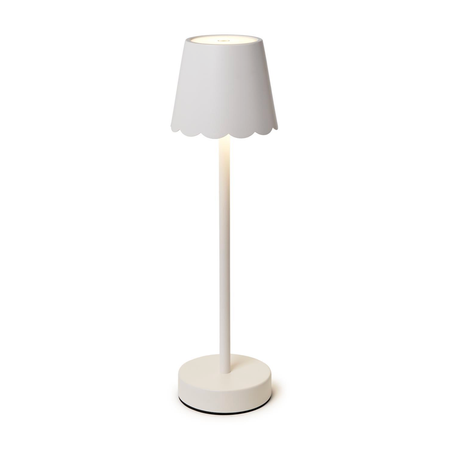 White LED Portable Cordless Table Lamp with Scalloped Edge