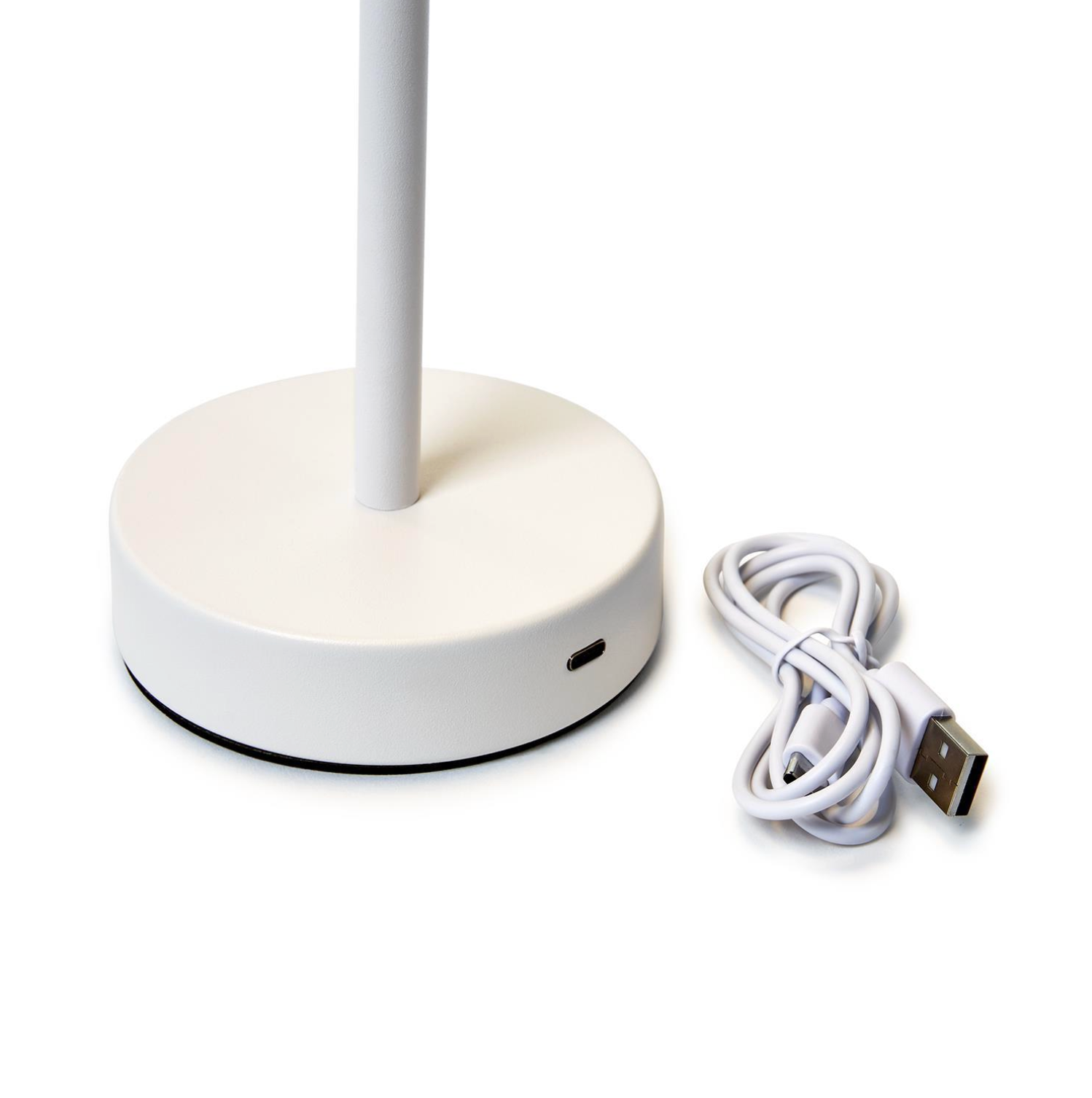 White LED Portable Cordless Table Lamp with Scalloped Edge