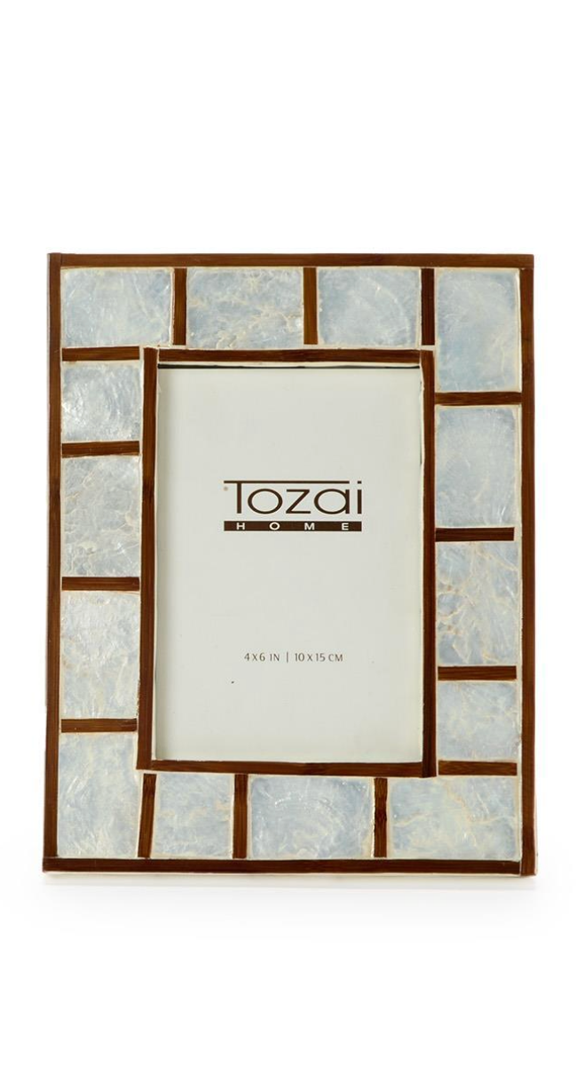 Hand Inlaid Bamboo/Capiz Shell Photo Frames
