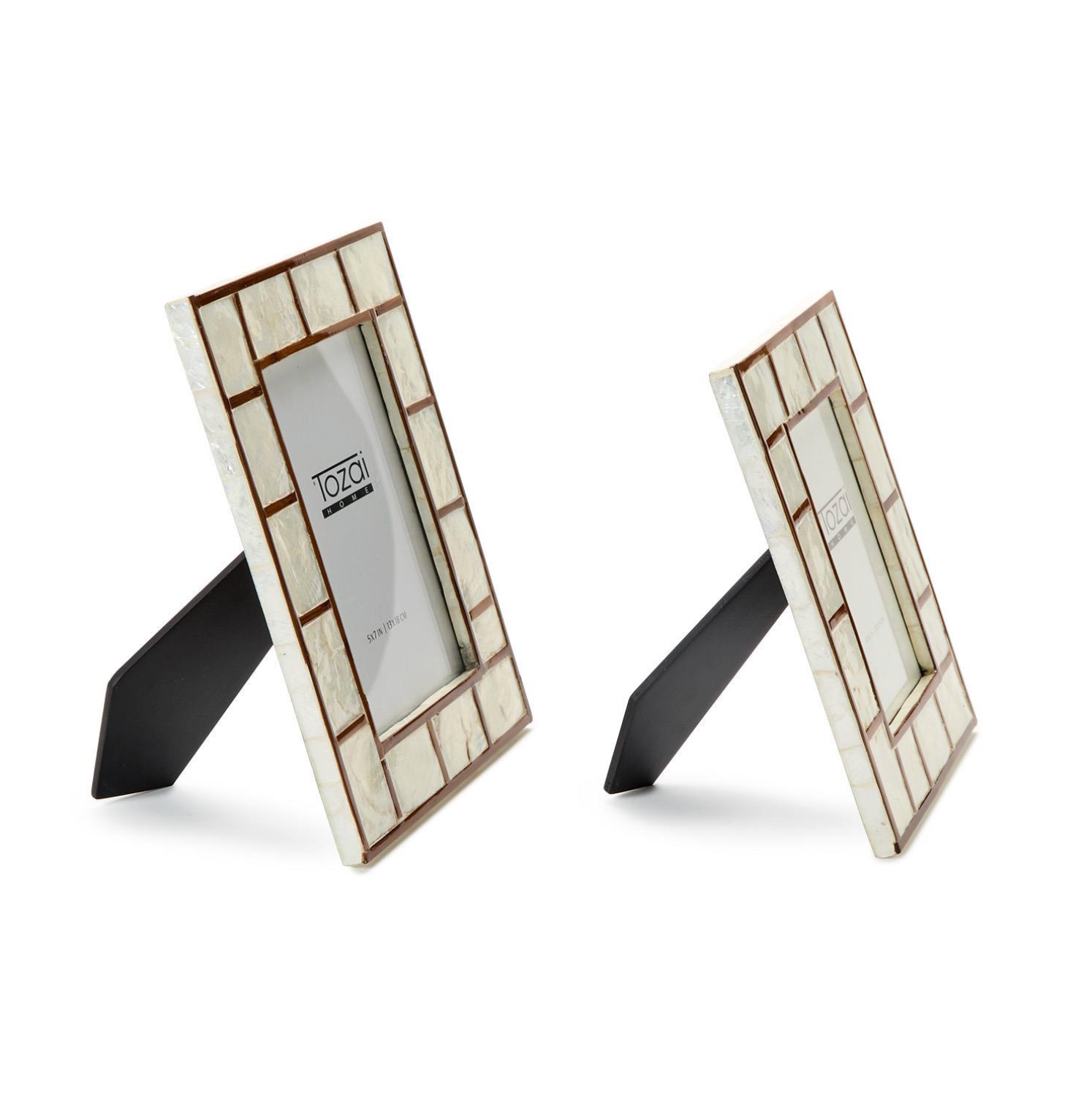 Hand Inlaid Bamboo/Capiz Shell Photo Frames