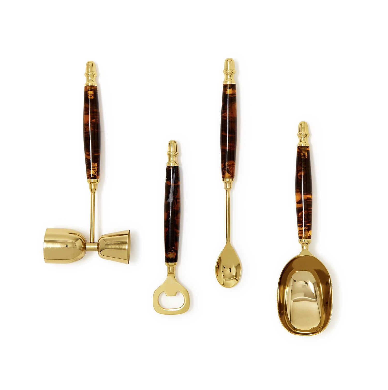 Tortoise Print Bar Set with Stand