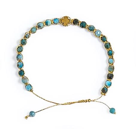 Golden Clover Stone Bracelet
