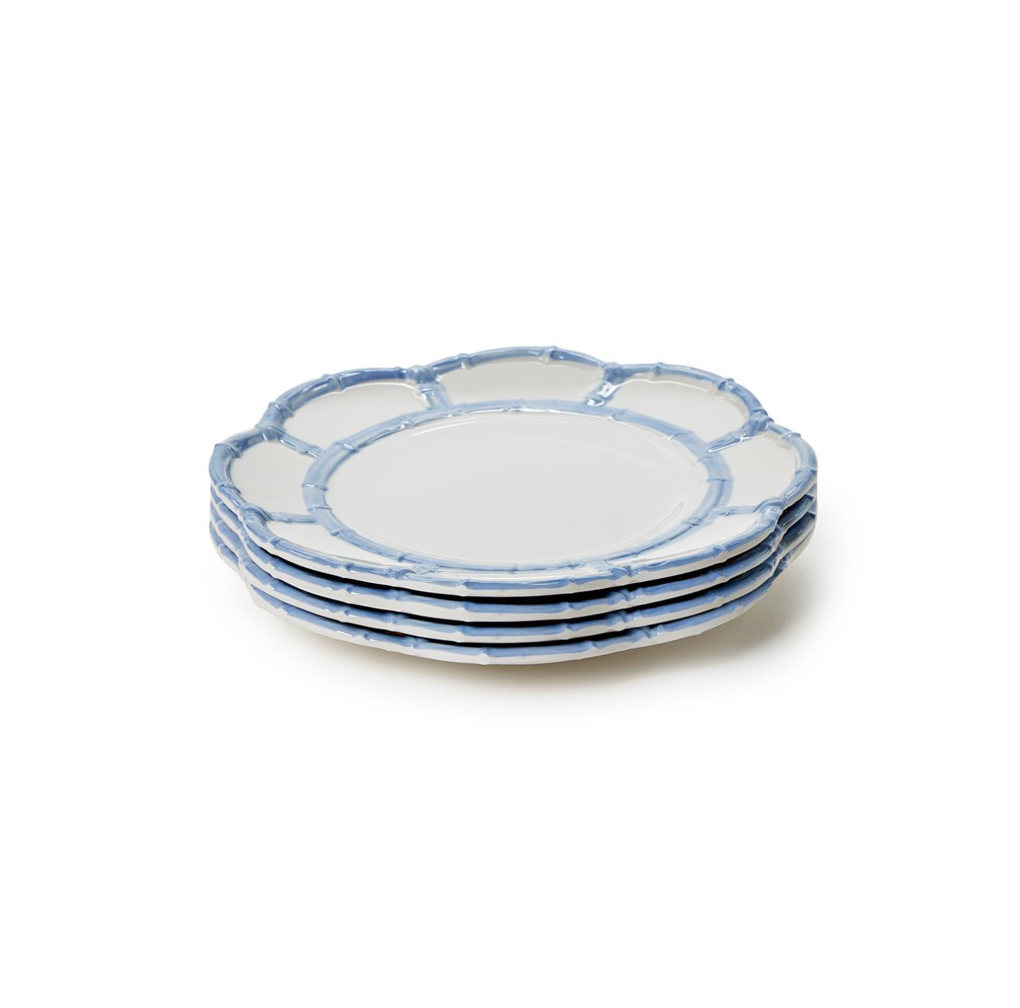 French Blue Bamboo Salad Plate Set of 4