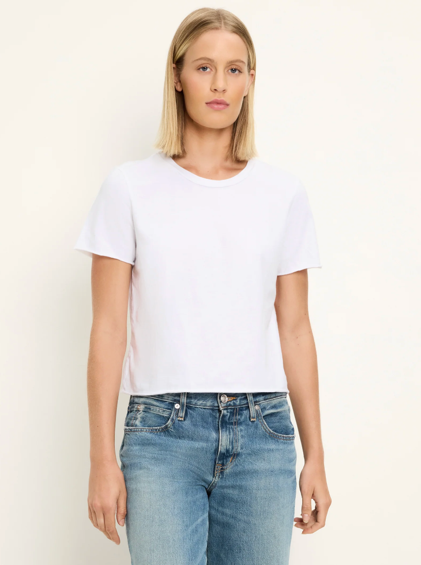 Michael Stars Jackie Raw Edge Crew Neck Tee