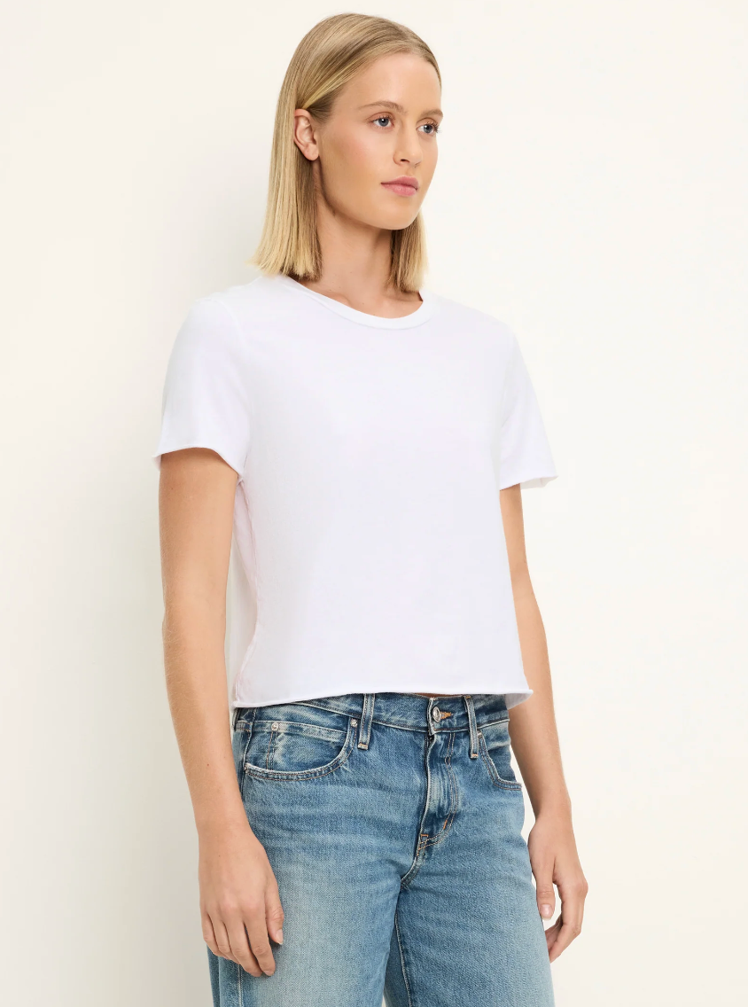 Michael Stars Jackie Raw Edge Crew Neck Tee