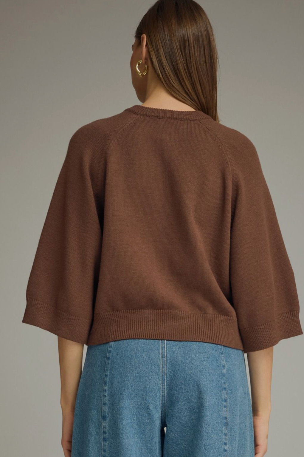 Chestnut Charm 3/4 Sleeve Knit Top