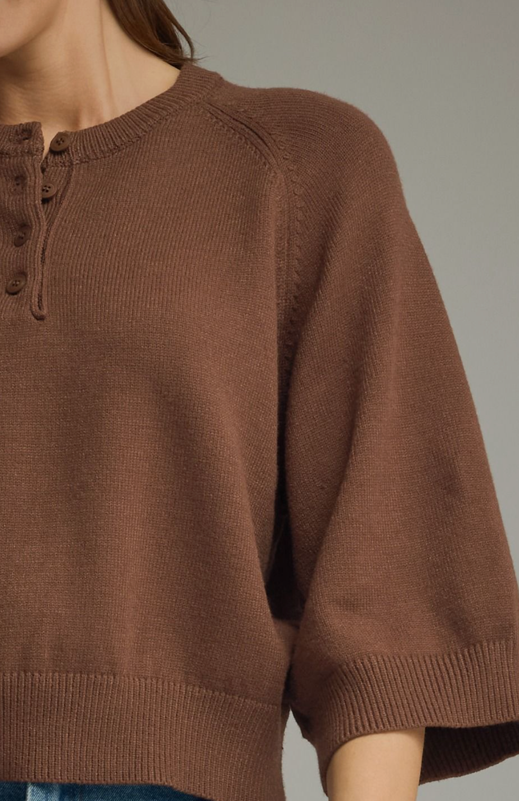 Chestnut Charm 3/4 Sleeve Knit Top