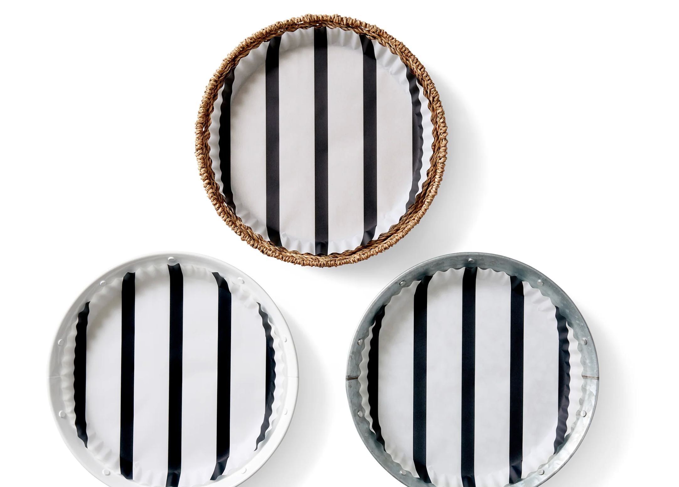 Go Team Black Preformed Plate Liners - Bold Black Stripes