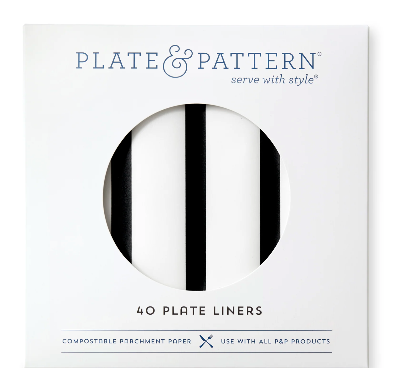 Go Team Black Preformed Plate Liners - Bold Black Stripes