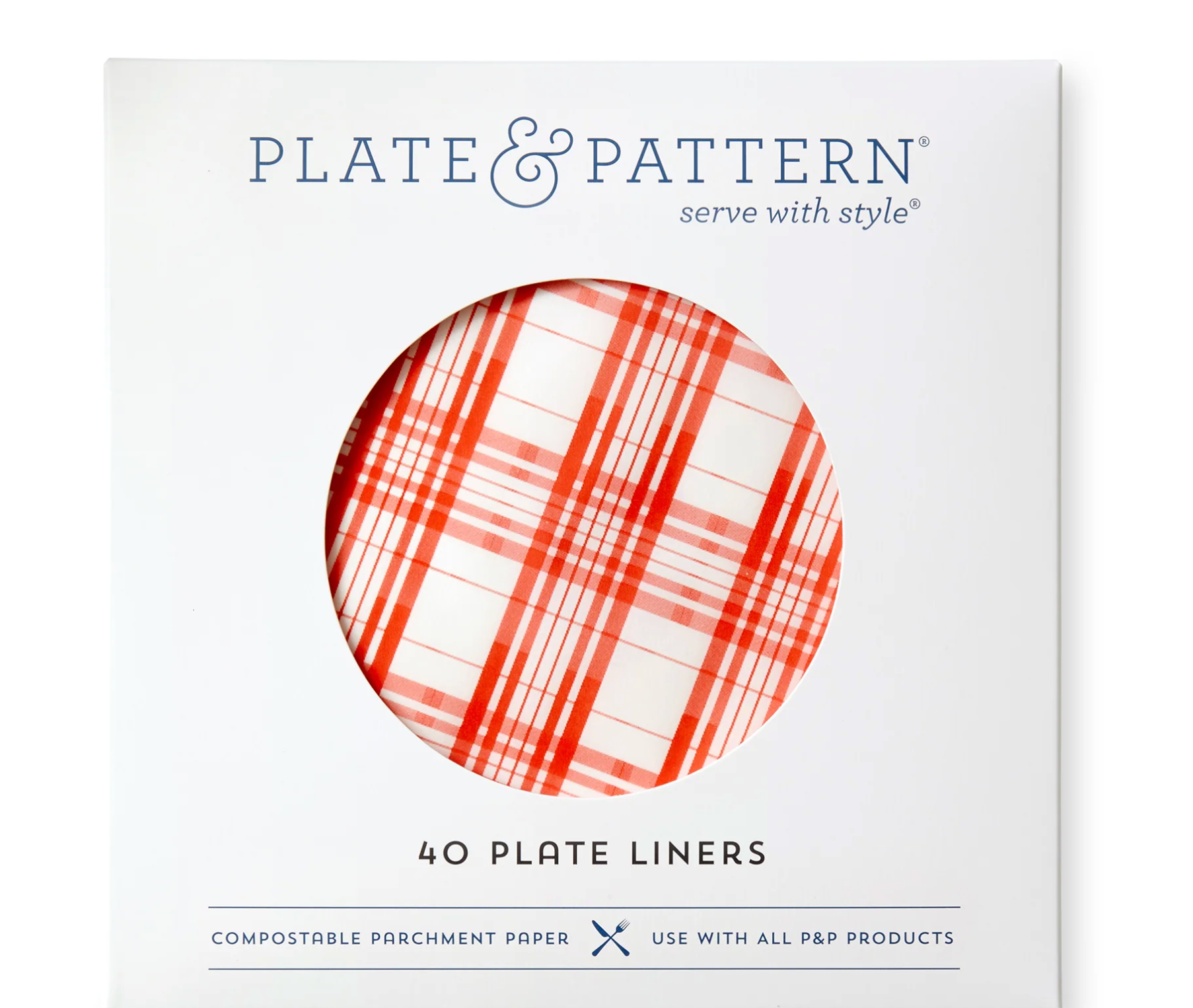 Red Plaid Preformed Plate Liners