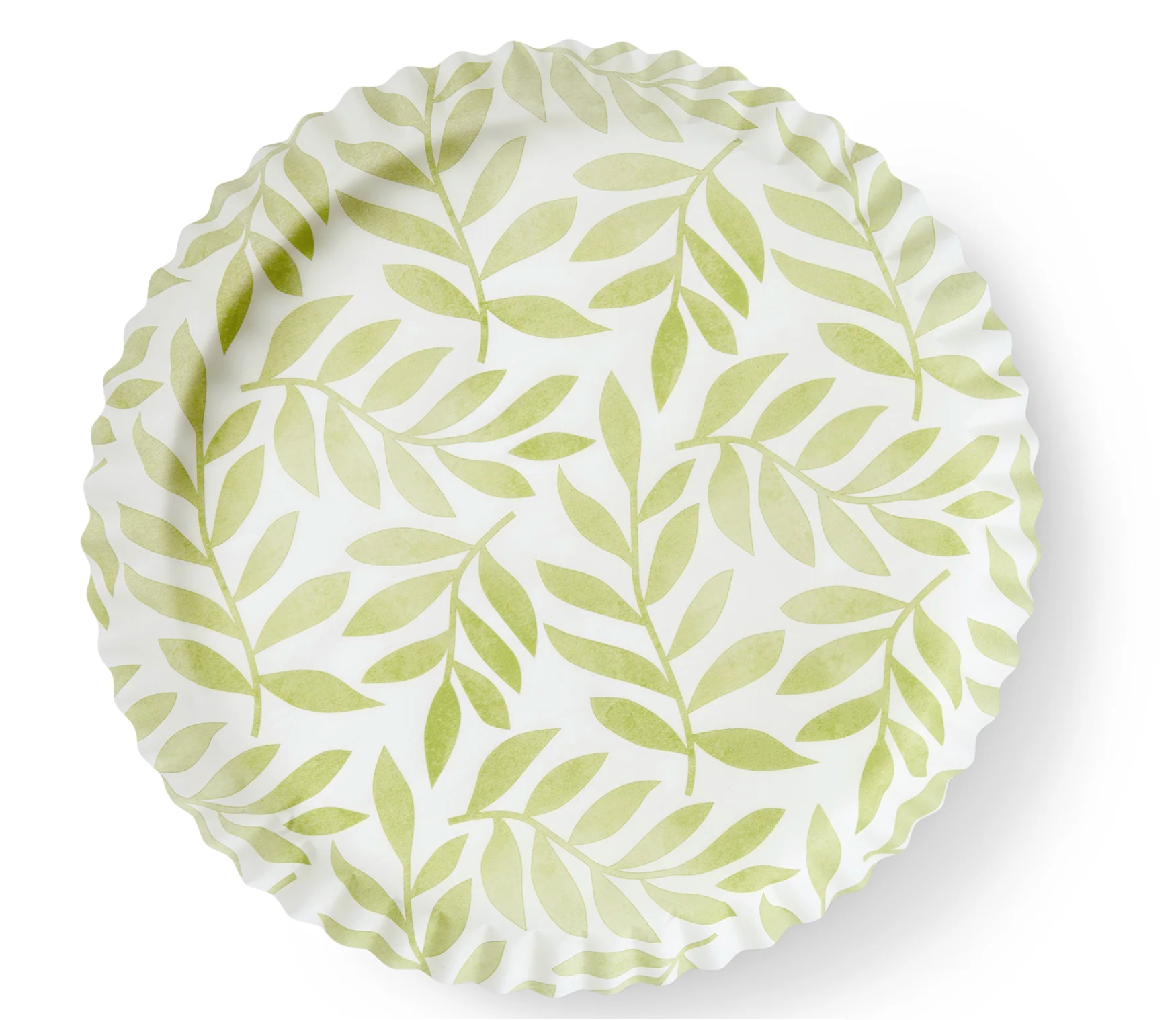 Mom's Garden Preformed Plate Liners - Green Leaves Pattern