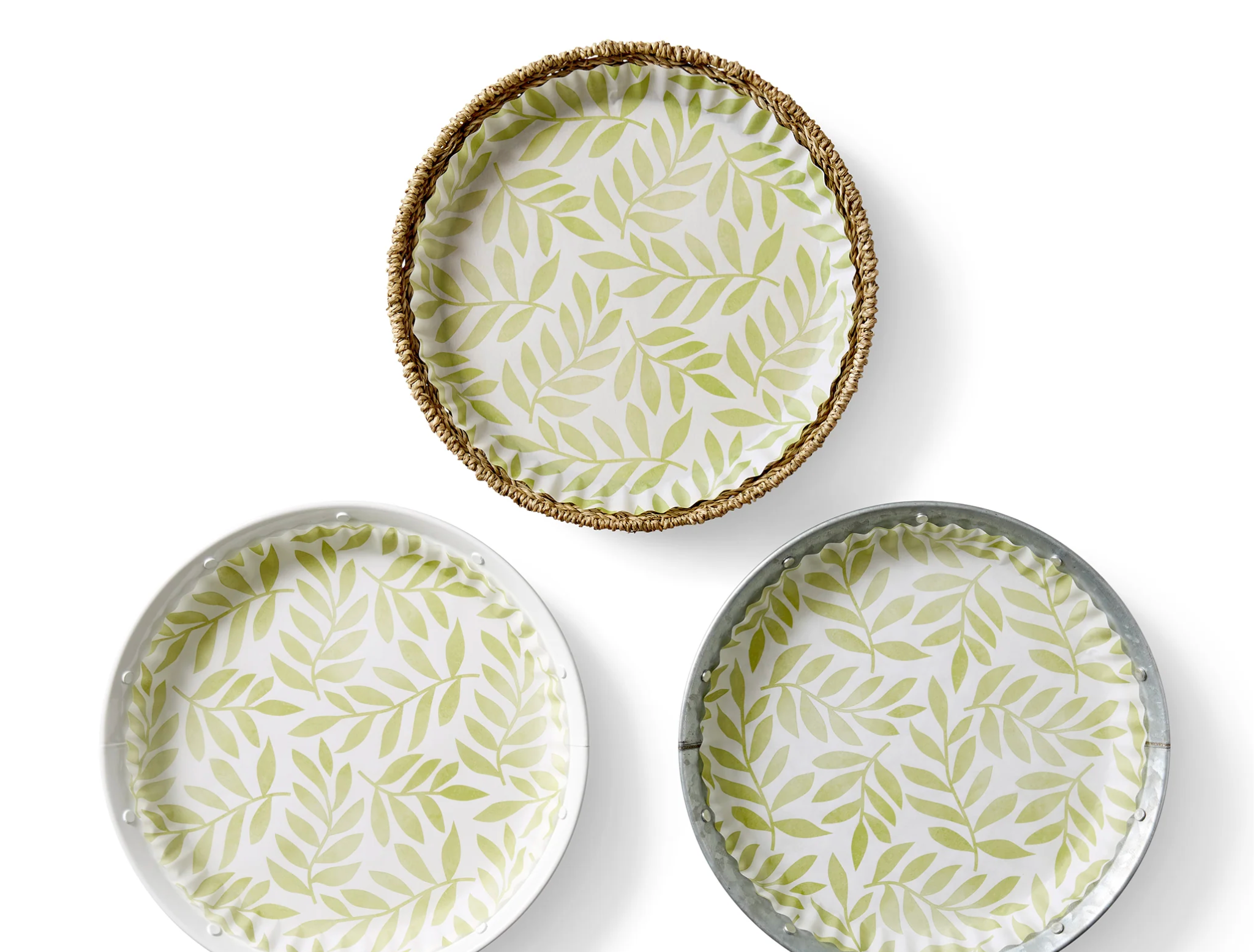 Mom's Garden Preformed Plate Liners - Green Leaves Pattern