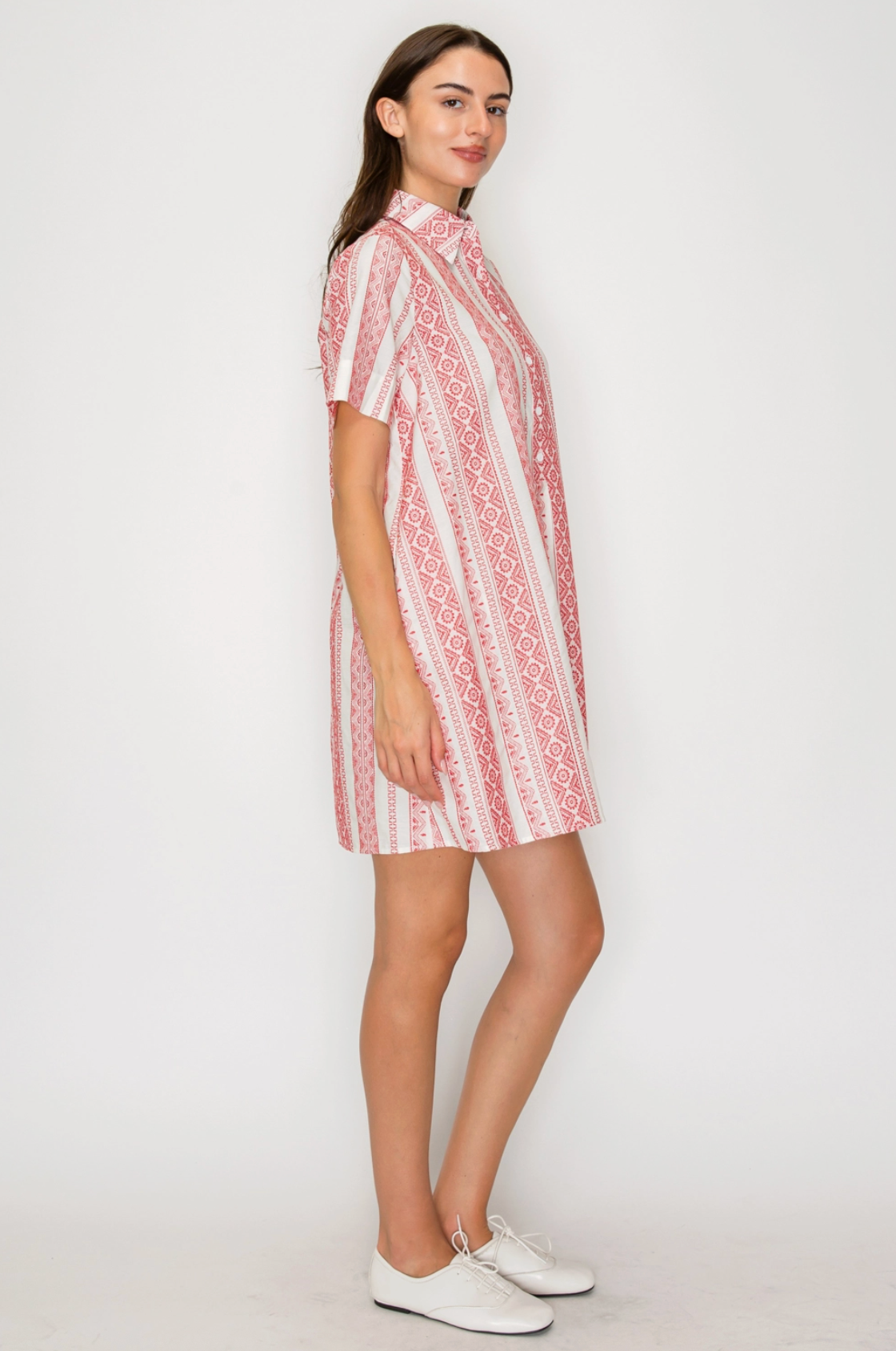 Crimson Weave Short Dress