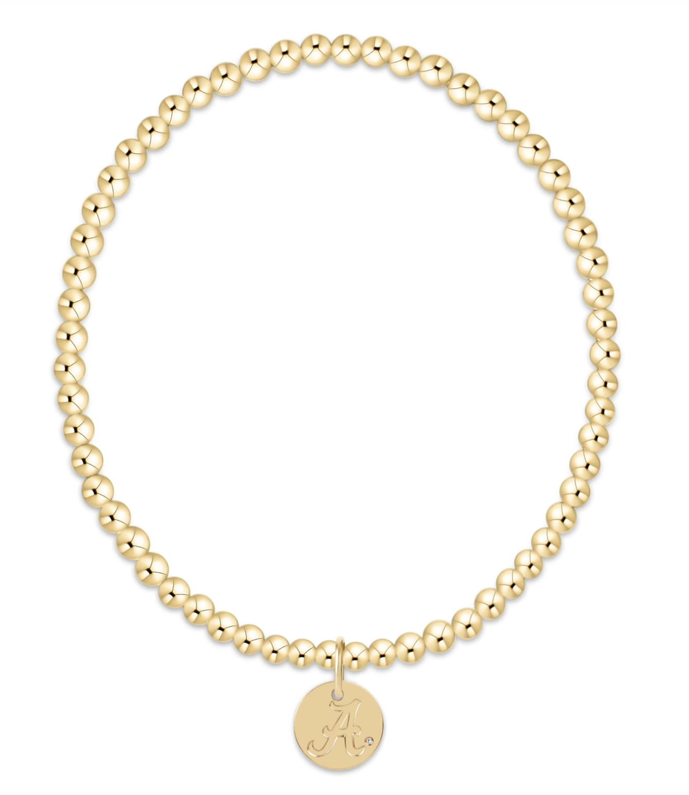 E Newton Ecollegiate Classic Gold 3mm Bracelet - Alabama Disc
