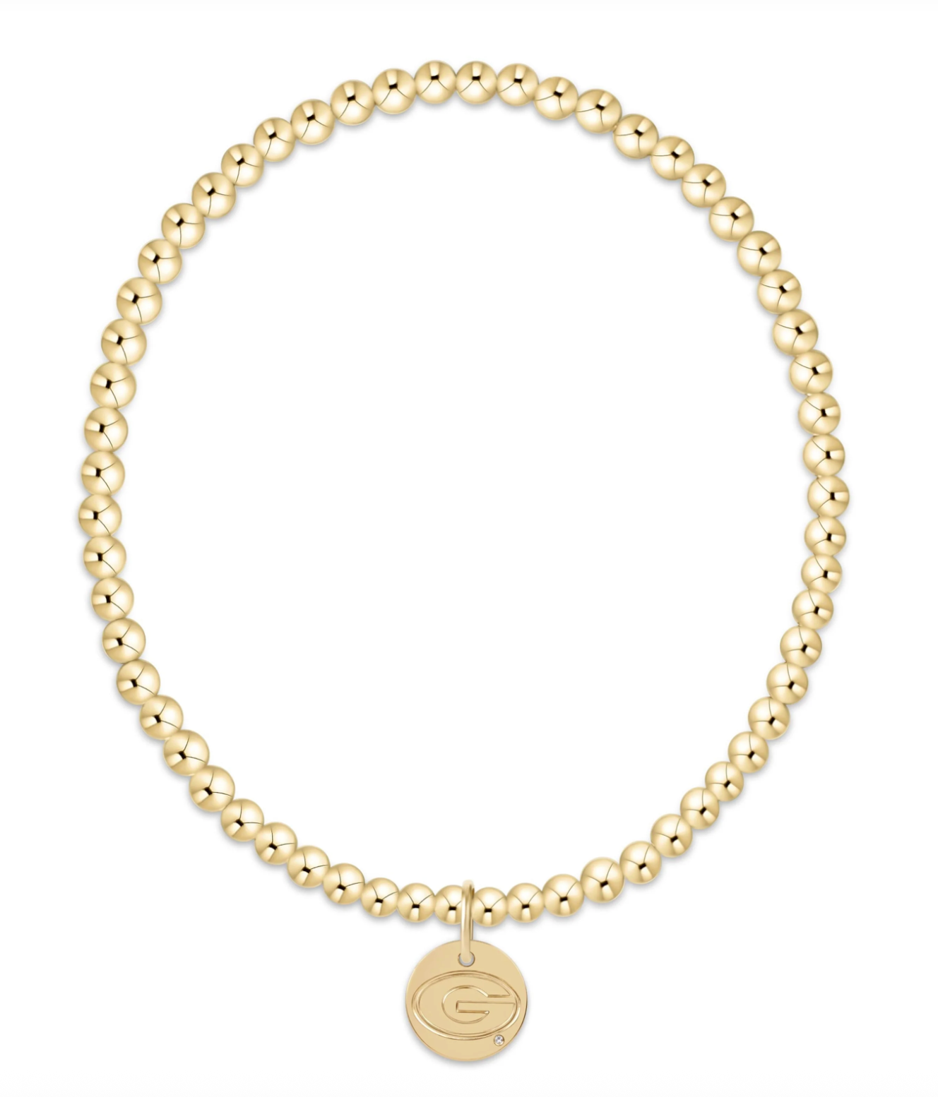 E Newton Ecollegiate Classic Gold 3mm Bracelet - UGA Disc