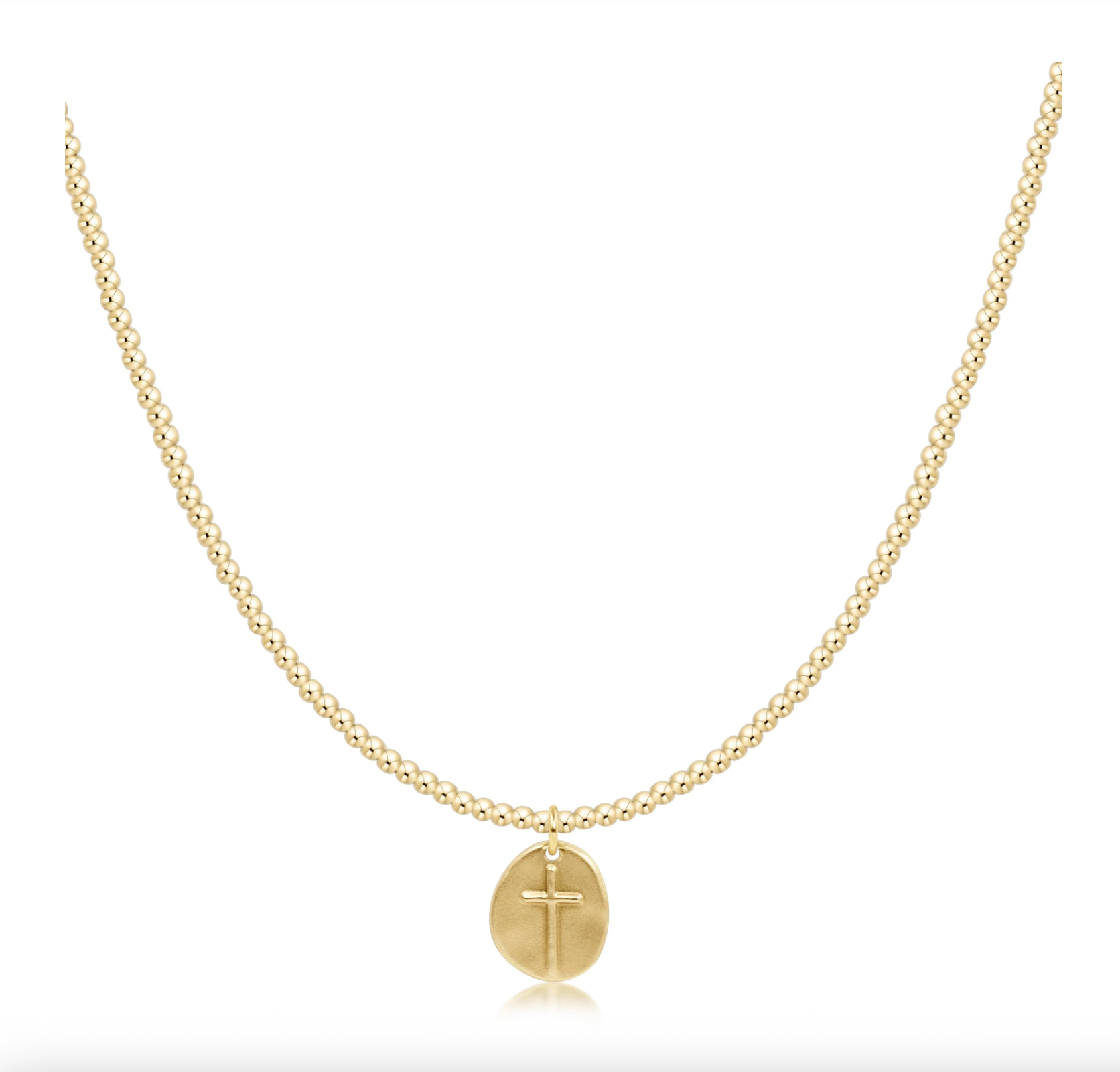 E Newton Choker Beaded - Gold 2mm - Inspire Small Gold Disc