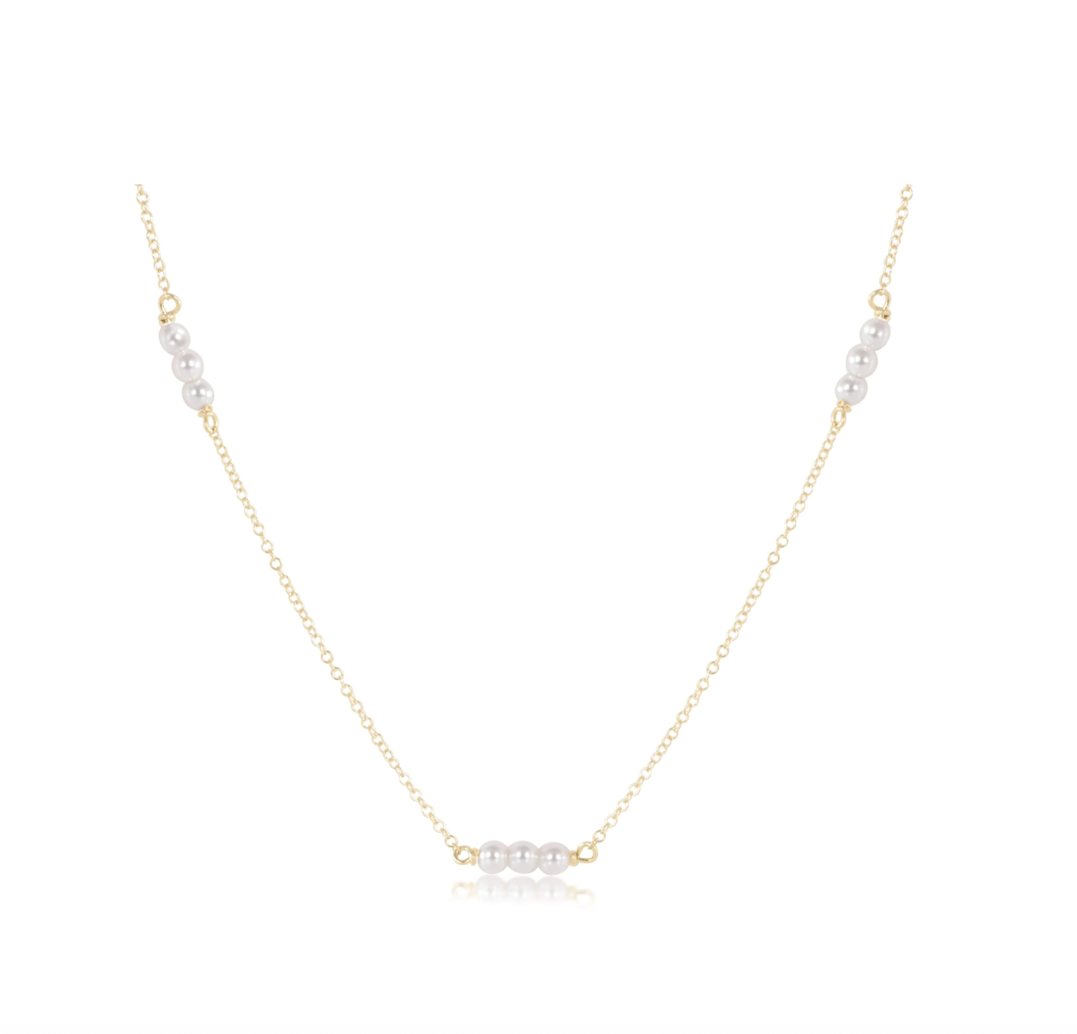 E Newton Choker Joy Simplicity Chain Gold - Pearl 3mm