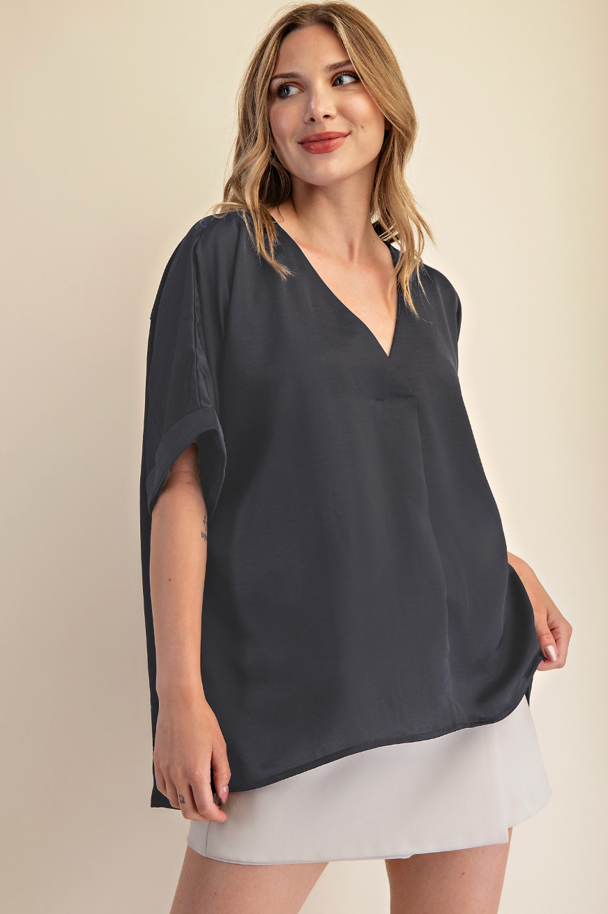 Everyday Satin High Low Blouse