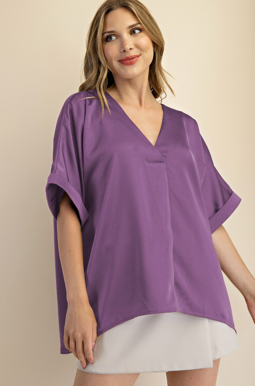 Everyday Satin High Low Blouse