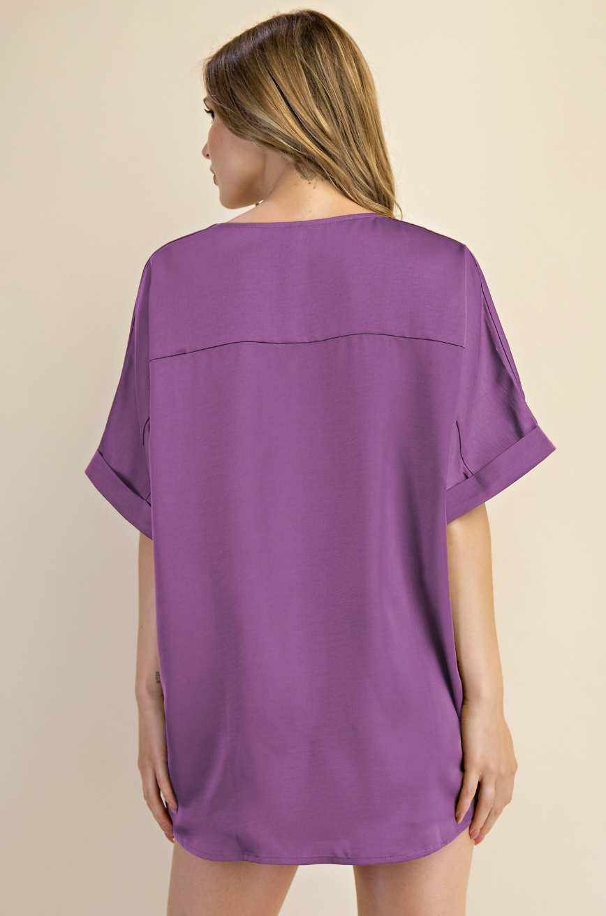 Everyday Satin High Low Blouse