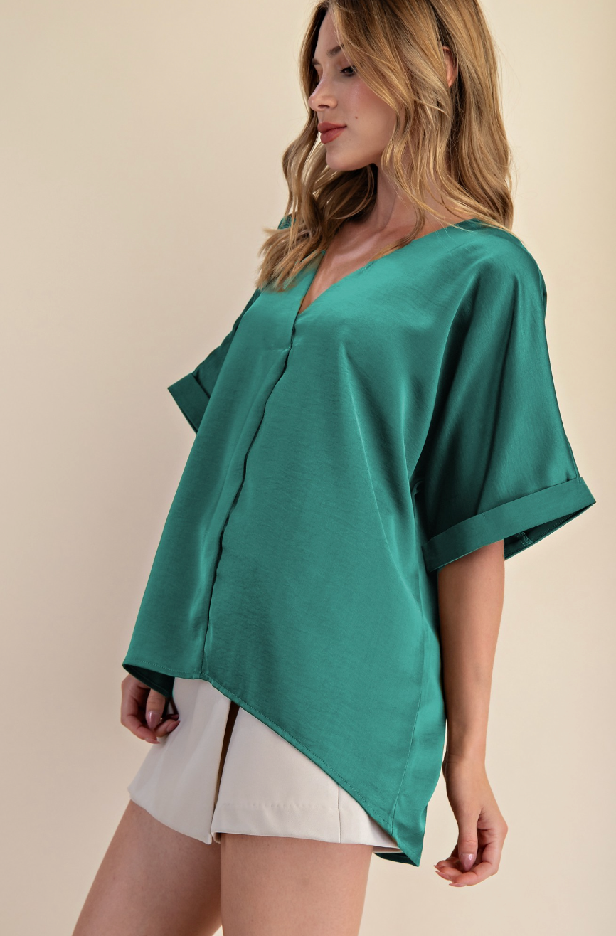 Everyday Satin High Low Blouse