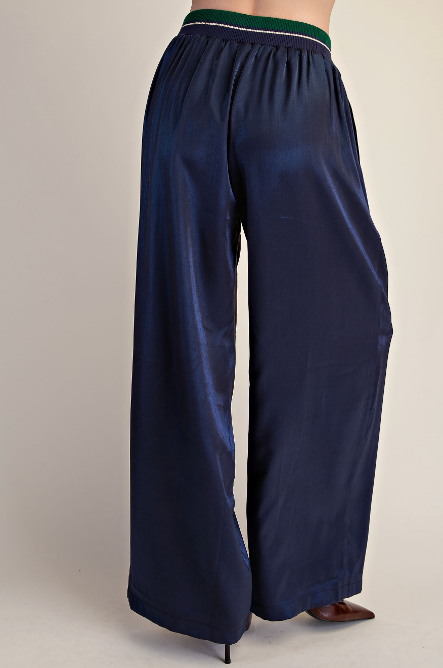 Laurel Contrast Rib Flowy Pants