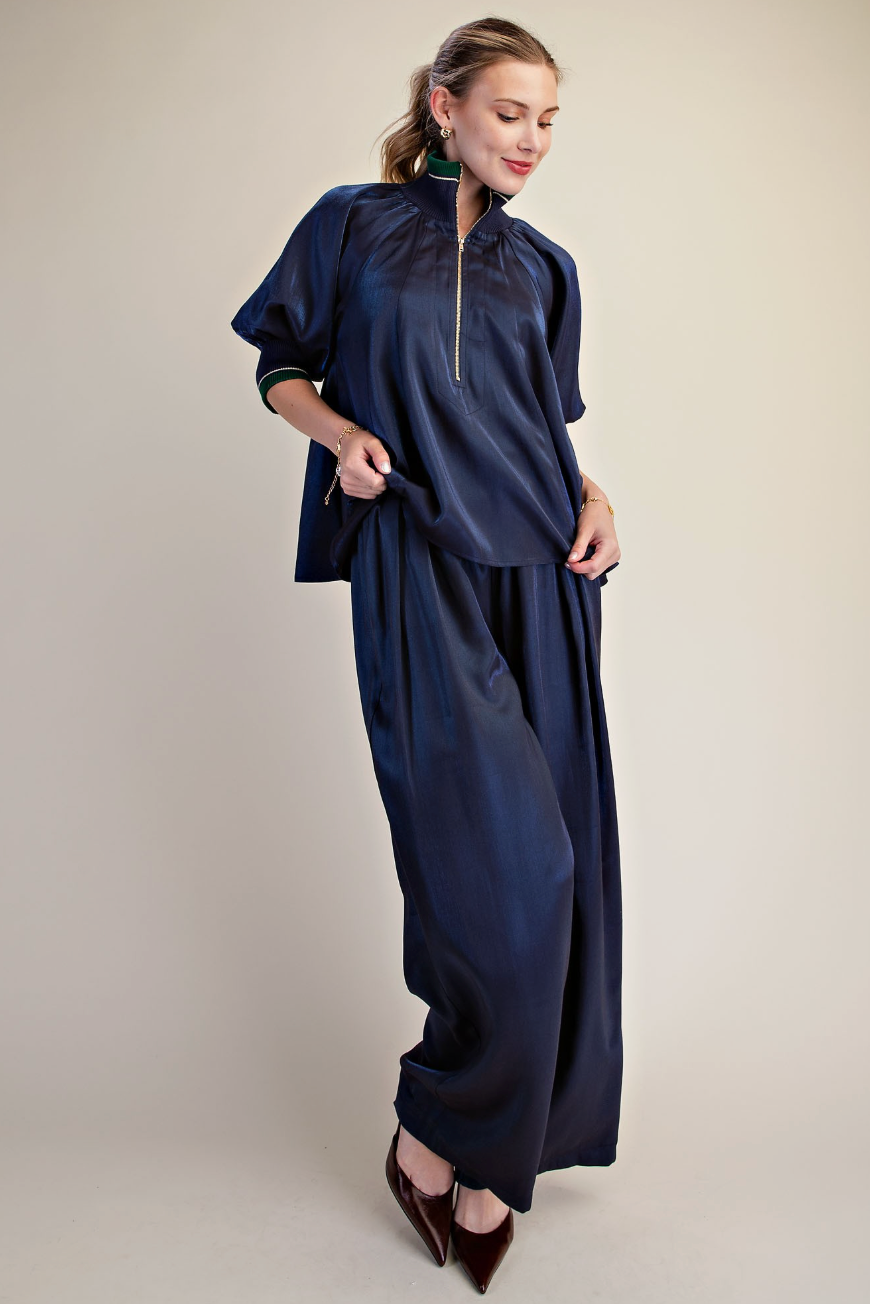 Laurel Mock Neck Puff Sleeve Top
