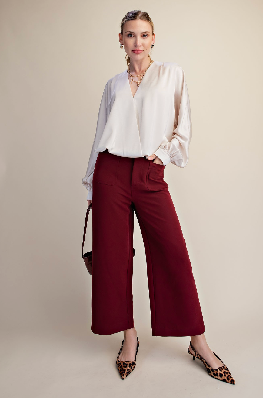 V-Neck Wrap Longsleeve Blouse