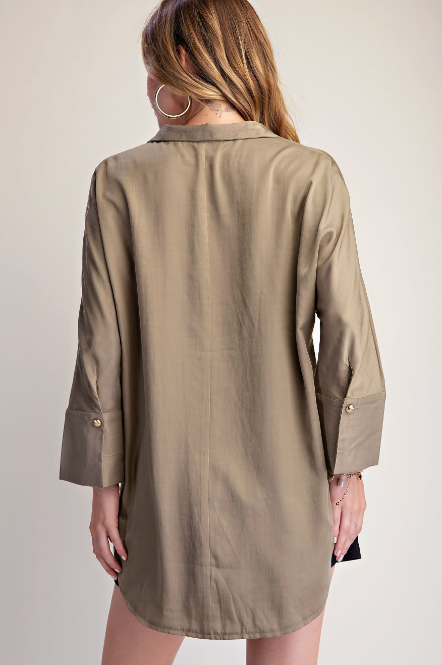 Kensington Collar Neck Placket Dolman Blouse
