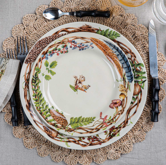 Forest Walk Animal Dessert/Salad Plate Assorted- Set of 4