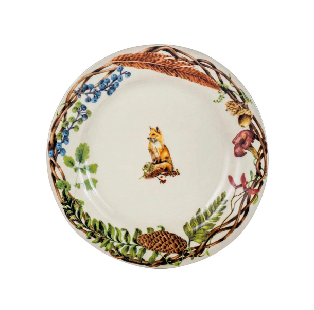 Forest Walk Animal Dessert/Salad Plate Assorted- Set of 4