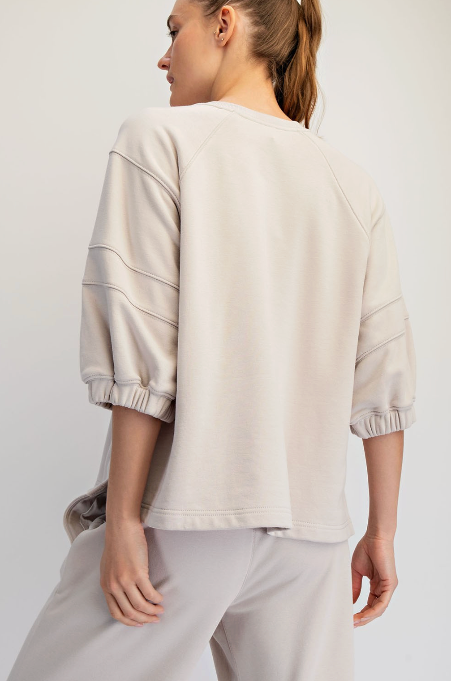 Parker French Terry Bubble Sleeve Top & Jogger Set