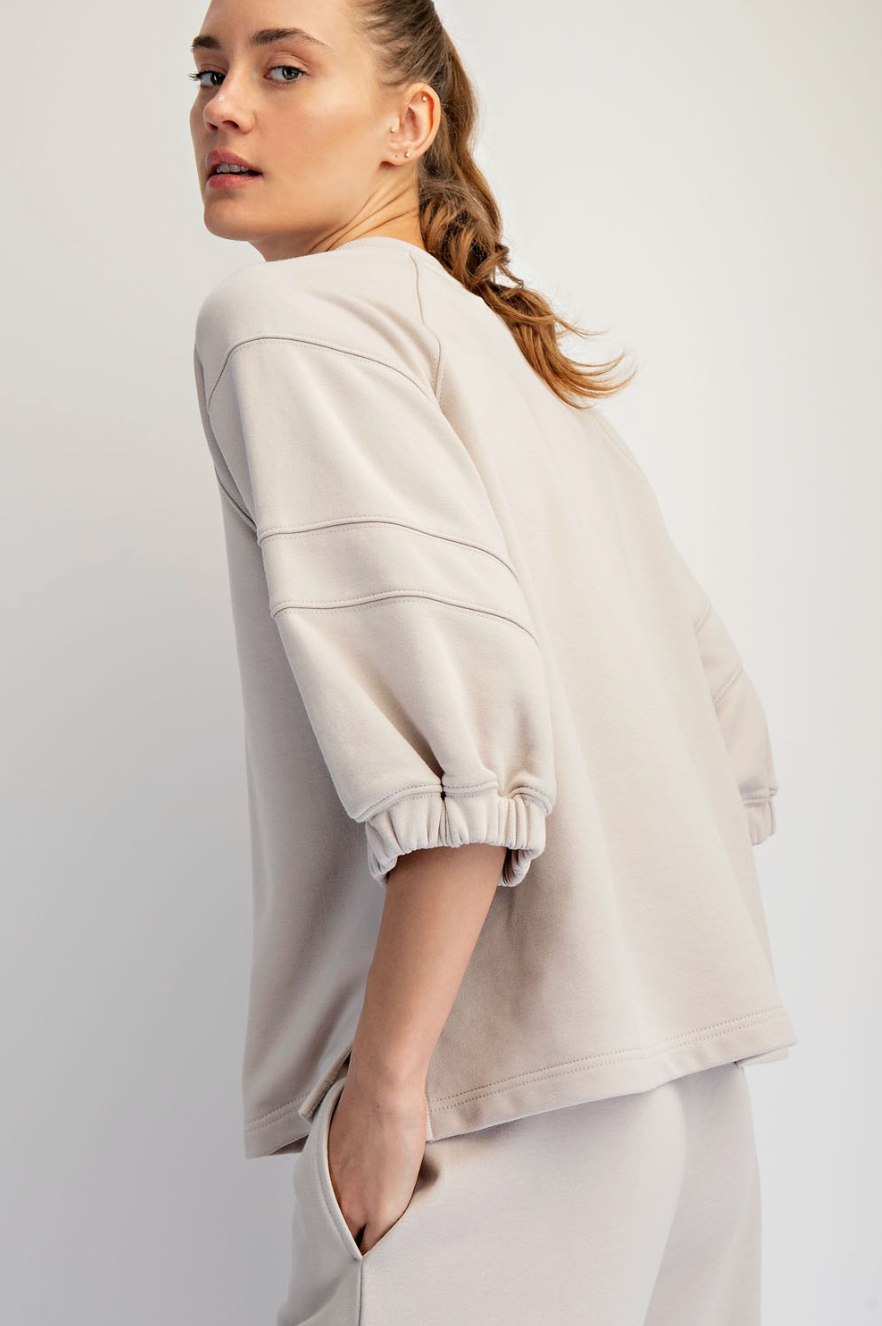 Parker French Terry Bubble Sleeve Top & Jogger Set