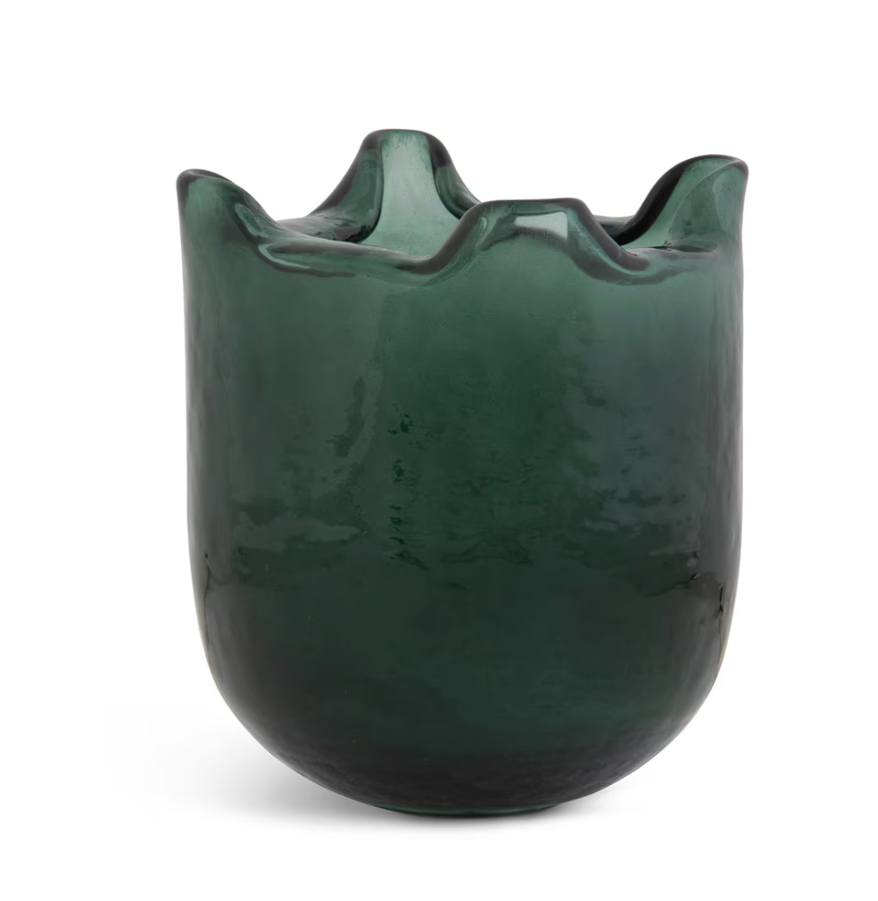 Hunter Green Fold Vase